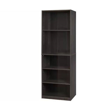 71-inch Tall 5-Shelf Bookcase in Dark Brown Espresso Wood Finish