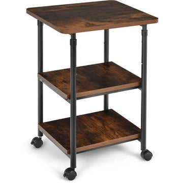 Brown/Black 3-tier Stand on Wheels