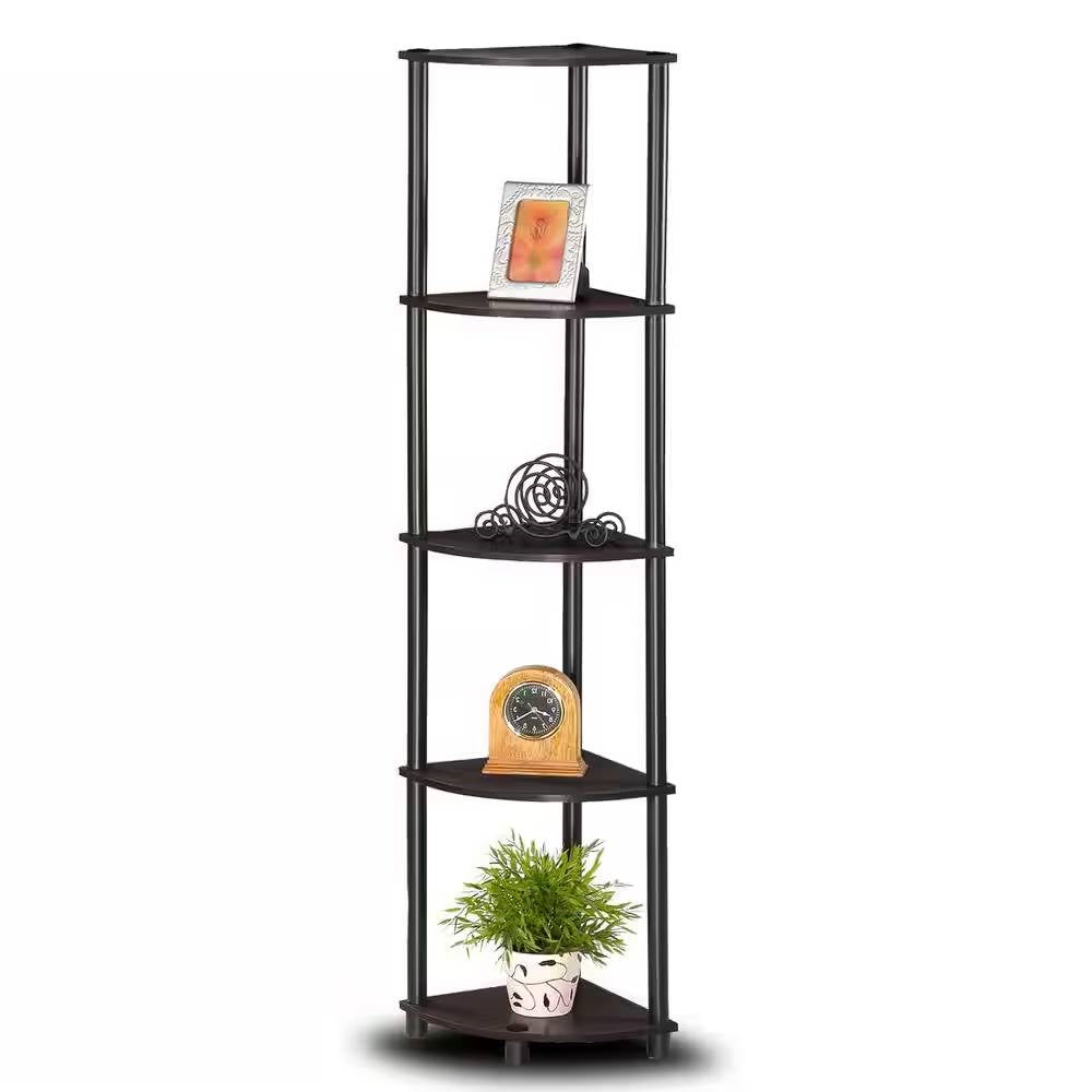 5-Shelf Modern Corner Bookcase