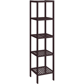 Brown Bamboo 4-Shelf Versatile Storage Unit Rack