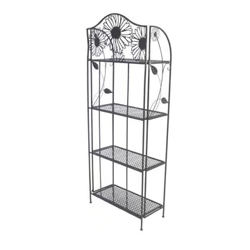 Black Metal 4-Shelf Kitchen Dining Bakers Rack