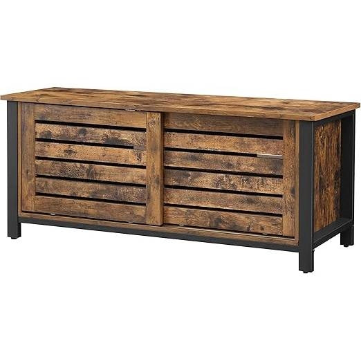 TV Stand with Sliding Wood Doors